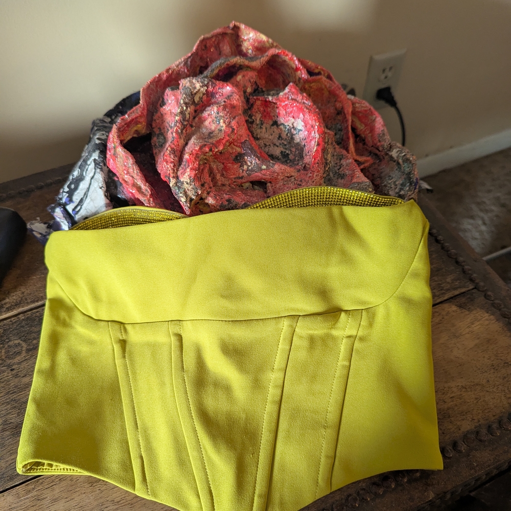 Yellow Strapless Top